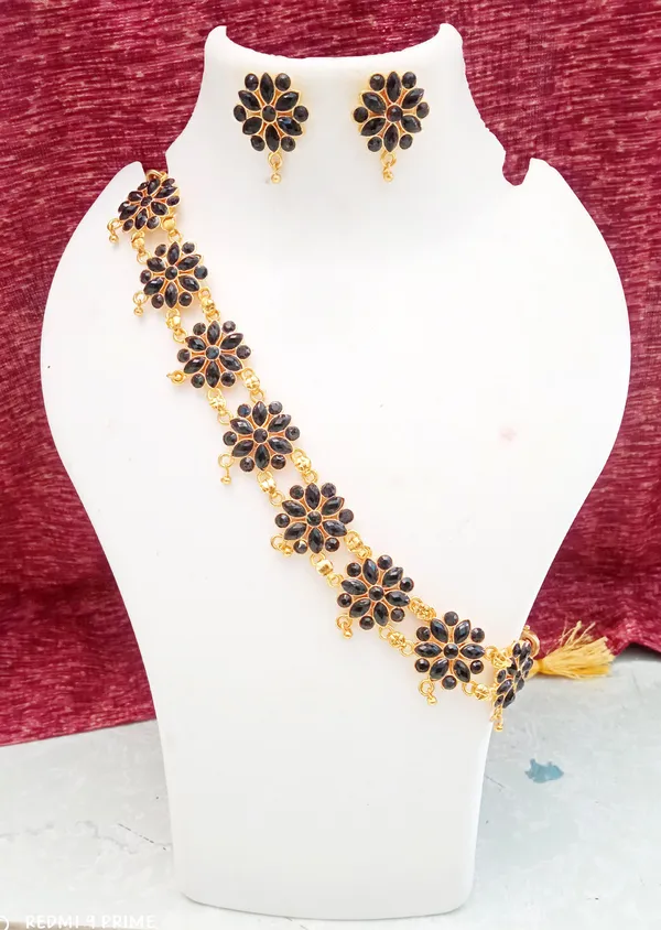 Assamese_Traditional_Gold_Plated_Black_Meenakari_Golpata_Necklace_Set_For_Women